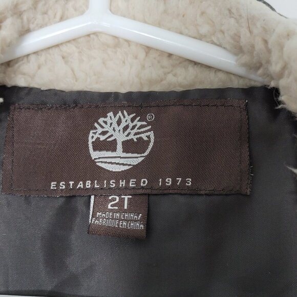 Timberland Little Boys Sleeveless Zip-Up Sherpa Collar Spring Vest Size 2T - Picture 3 of 9